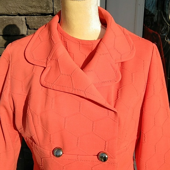 Vintage Orange Dress & Jacket 1 of 2 - Picture 2 of 8
